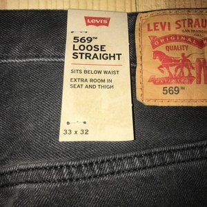 Levi's 569 Gray Loose Straight Jeans (33x32)